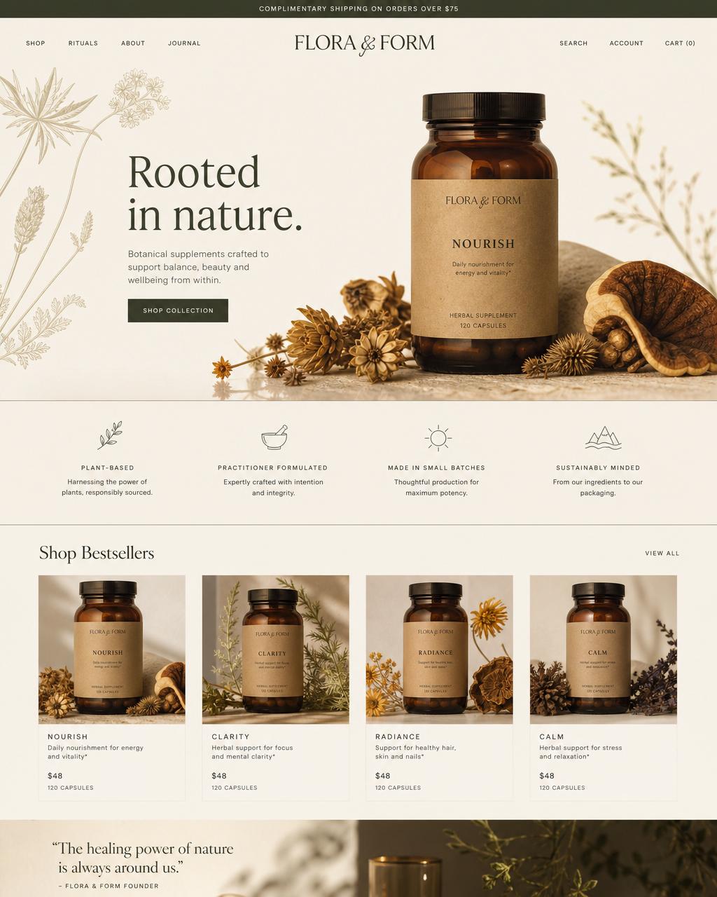FLORA & Form — Beispiel-Shop von Selah Concepts.
