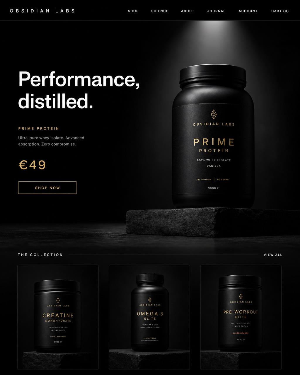 OBSIDIAN Labs — Beispiel-Shop von Selah Concepts.